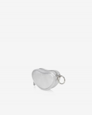 Women's Find Kapoor Heart Mini Tote Pouches Silver | QDK5458DE