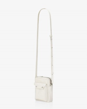 Women's Find Kapoor Marc Bag 12 Crinkled Tote Phone Bag White | FVD3774OF