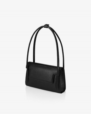 Women's Find Kapoor Marty Bag 26 Lizard Tote Shoulder Bags Black | IMS8418UE