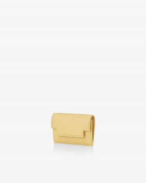 Women's Find Kapoor Marty Card Crinkled Tote Wallets Yellow | DDG4096KE