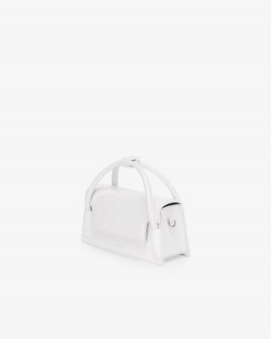 Women's Find Kapoor Marty Wedge Bag 22 Crinkled Tote Crossbody Bags White | GSA9681VC