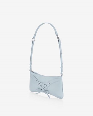 Women's Find Kapoor Ribbon Tie Tote Shoulder Bags Grey Blue | ZBY10078CZ