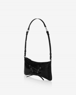 Women's Find Kapoor Ribbon Tie Tote Shoulder Bags Black | OSM3638EF