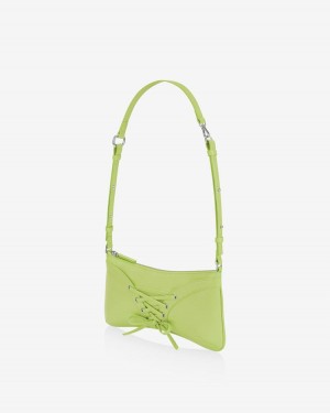 Women's Find Kapoor Ribbon Tie Tote Shoulder Bags Green | VJC9978AT