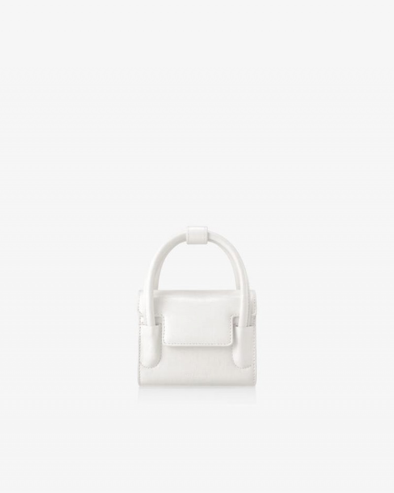 Women's Find Kapoor Marty Bag 12 Crinkled Tote Crossbody Bags White | LOF5345WH