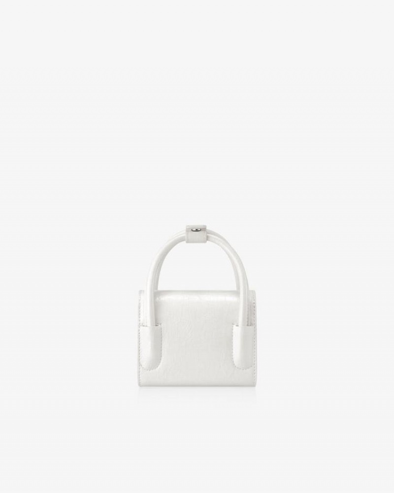 Women's Find Kapoor Marty Bag 12 Crinkled Tote Crossbody Bags White | LOF5345WH