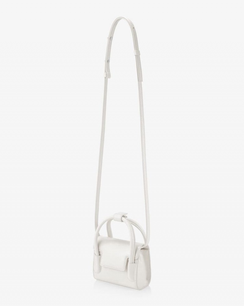 Women's Find Kapoor Marty Bag 12 Crinkled Tote Crossbody Bags White | LOF5345WH