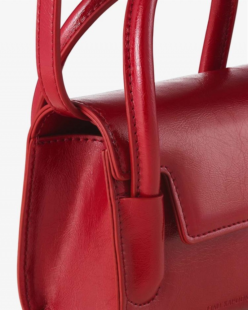 Women's Find Kapoor Marty Bag 12 Crinkled Tote Crossbody Bags Red | NQB1740VJ