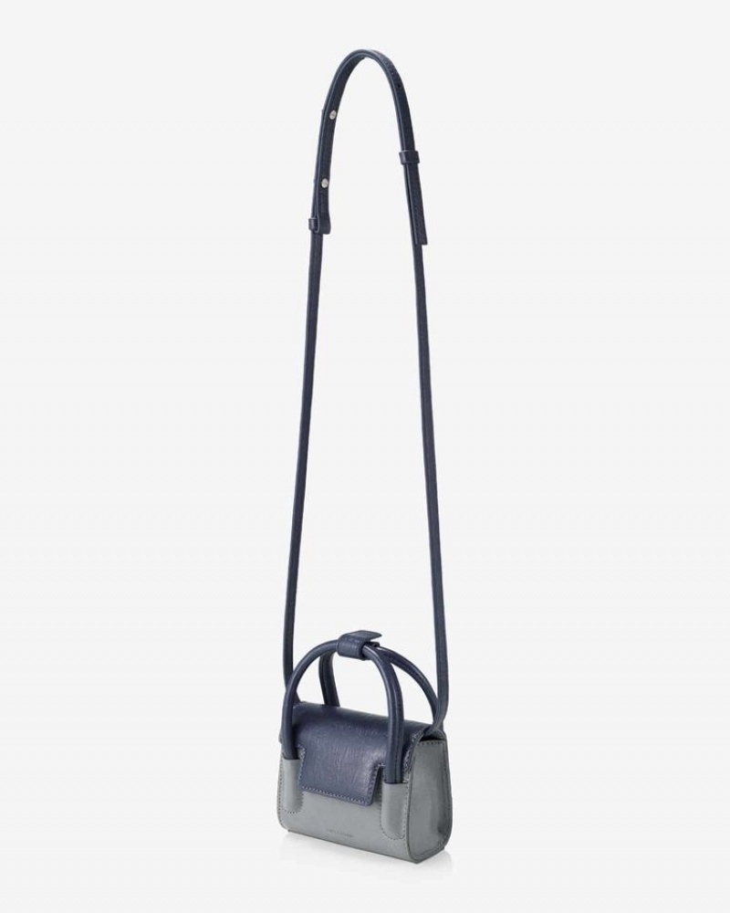 Women's Find Kapoor Marty Bag 12 Crinkled Tote Crossbody Bags Grey Blue | LRM7978HH