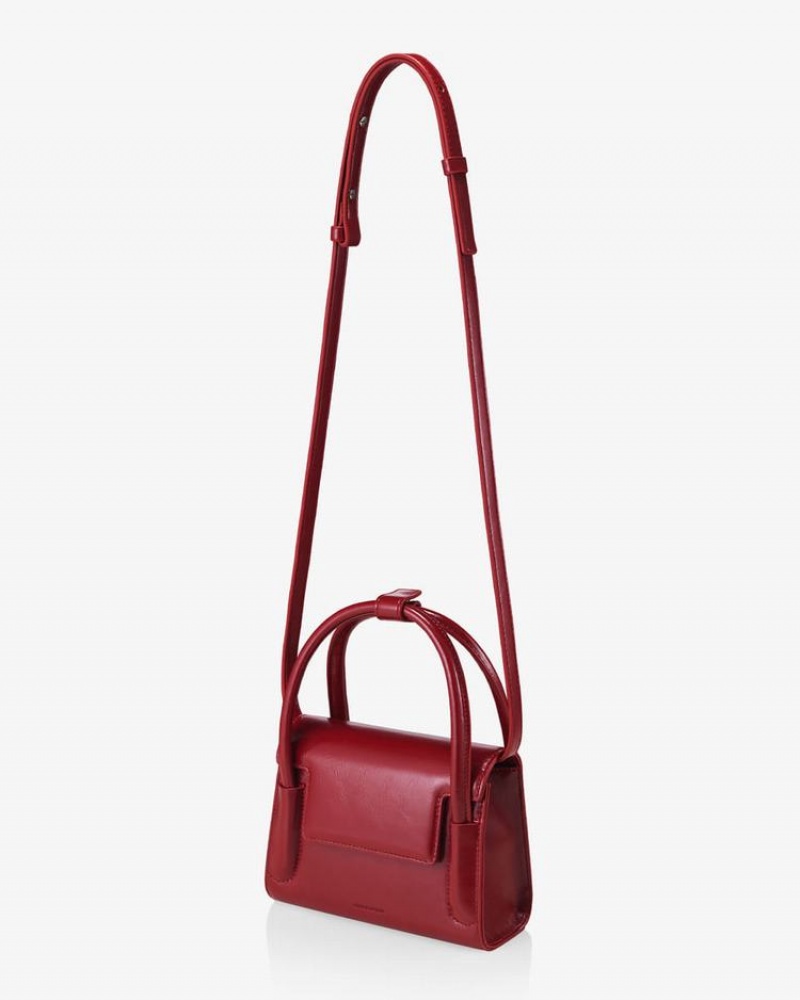 Women's Find Kapoor Marty Bag 18 Crinkled Tote Crossbody Bags Red | IPG4391GH