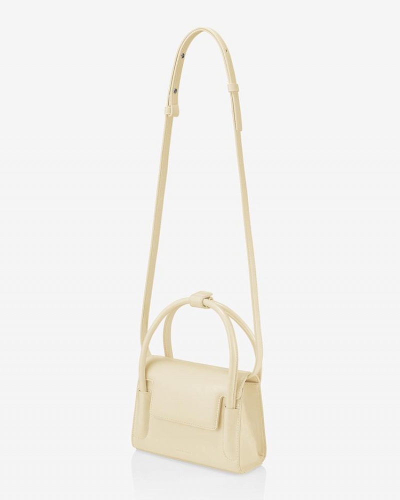 Women's Find Kapoor Marty Bag 18 Crinkled Tote Crossbody Bags Cream Yellow | BTI1966YV