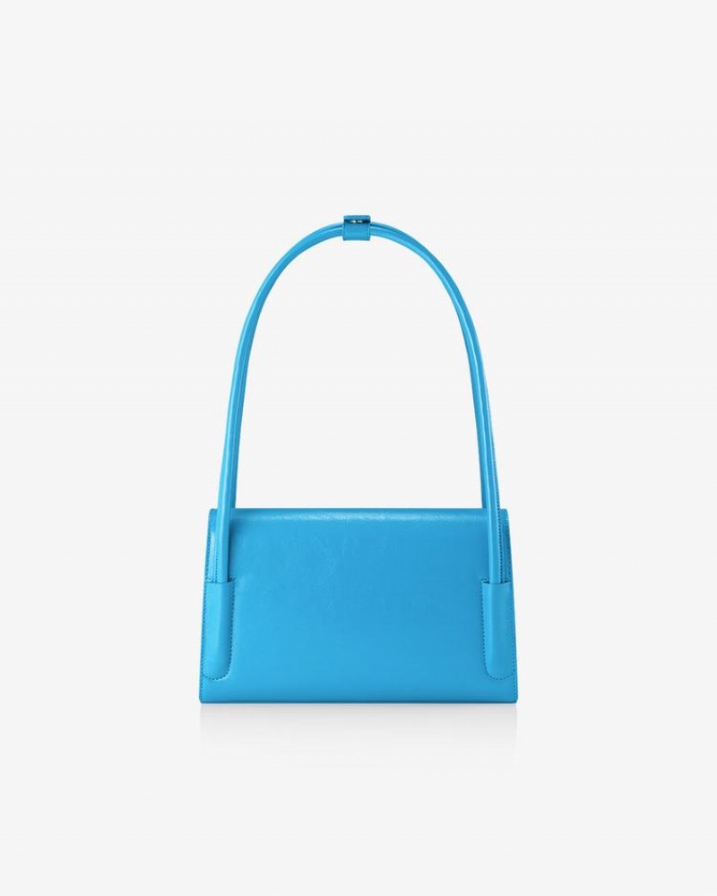 Women's Find Kapoor Marty Bag 26 Crinkled Tote Shoulder Bags Turquoise Blue | APR8653RC