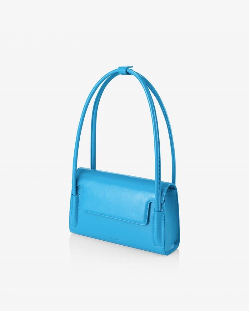 Women's Find Kapoor Marty Bag 26 Crinkled Tote Shoulder Bags Turquoise Blue | APR8653RC