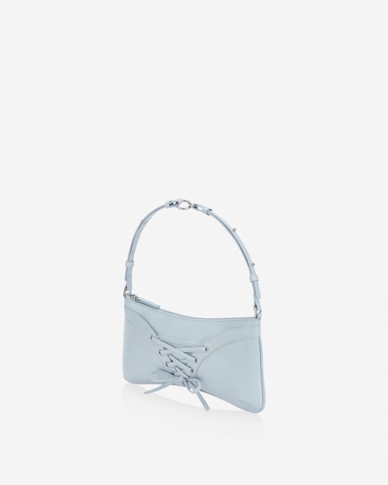 Women's Find Kapoor Ribbon Tie Tote Shoulder Bags Grey Blue | ZBY10078CZ