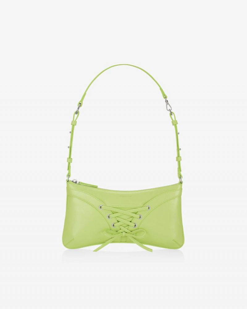 Women's Find Kapoor Ribbon Tie Tote Shoulder Bags Green | VJC9978AT