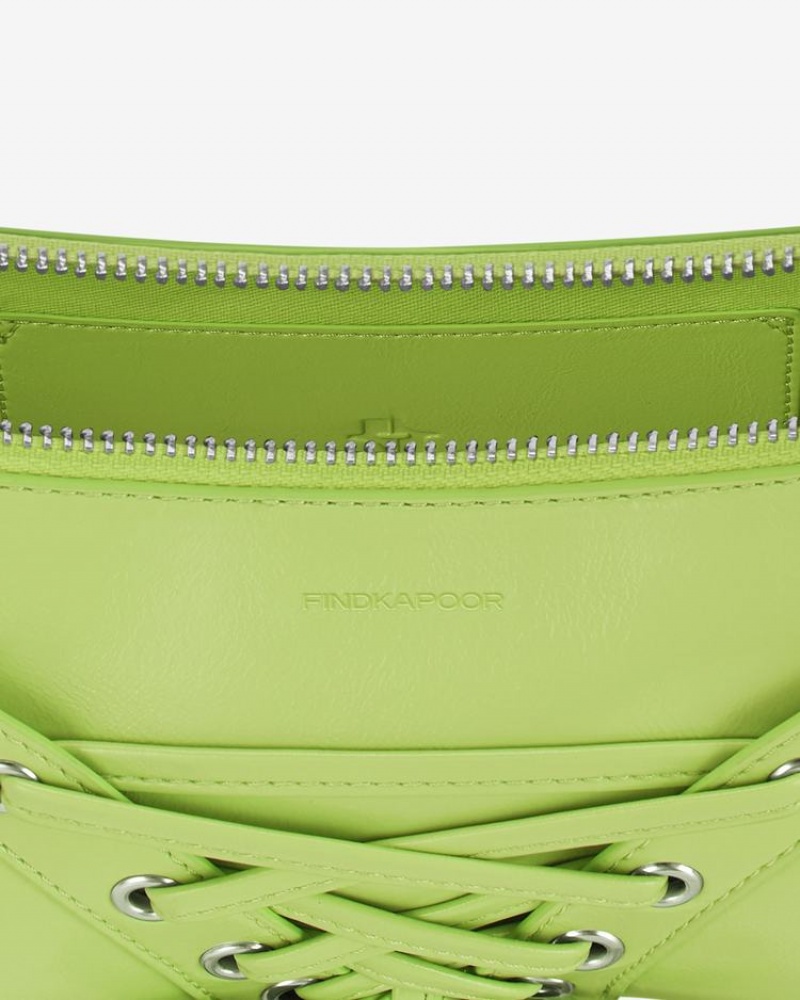 Women's Find Kapoor Ribbon Tie Tote Shoulder Bags Green | VJC9978AT